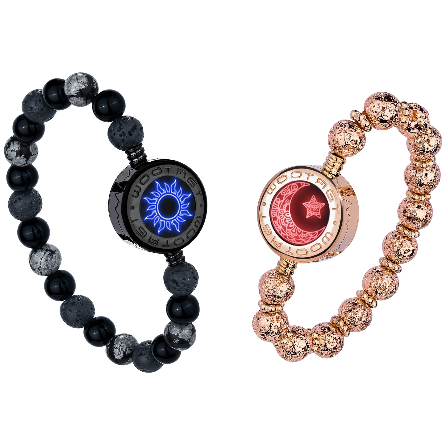 tartoow Long Distance Touch Vibration Bracelets Long Distance Relationship Gifts for Girlfriend Boyfriend Love Bracelets for Couples Bluetooth MB001
