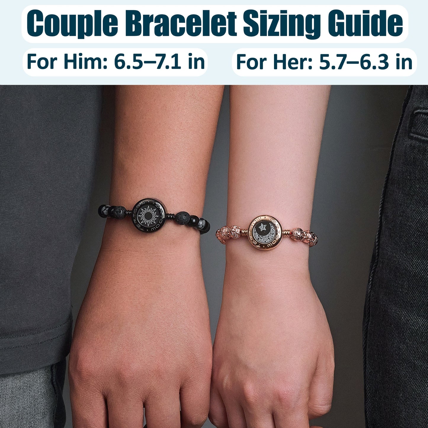 tartoow Long Distance Touch Vibration Bracelets Long Distance Relationship Gifts for Girlfriend Boyfriend Love Bracelets for Couples Bluetooth MB001
