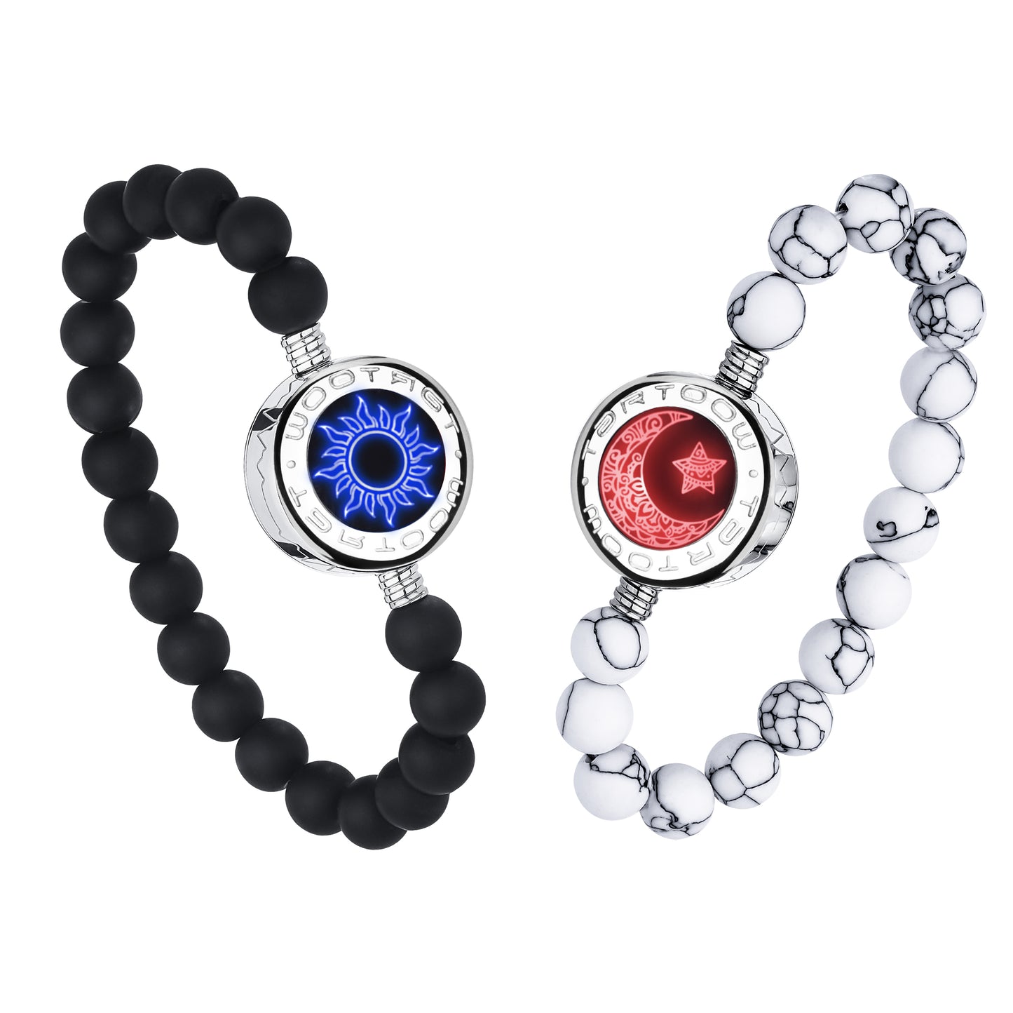 tartoow Long Distance Touch Vibration Bracelets Long Distance Relationship Gifts for Girlfriend Boyfriend Love Bracelets for Couples Bluetooth MB001