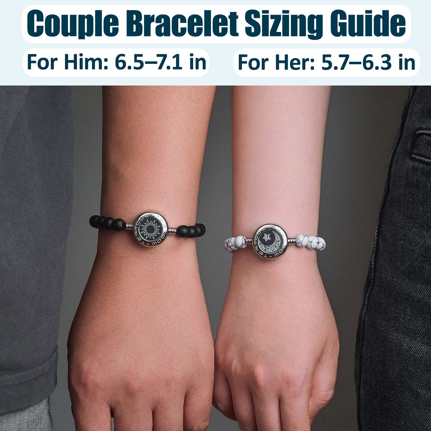 tartoow Long Distance Touch Vibration Bracelets Long Distance Relationship Gifts for Girlfriend Boyfriend Love Bracelets for Couples Bluetooth MB001