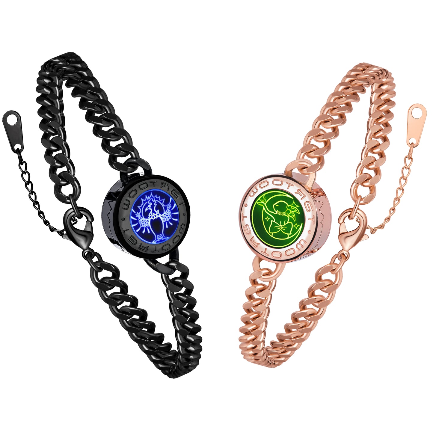 tartoow Long Distance Touch Vibration Bracelets Long Distance Relationship Gifts for Girlfriend Boyfriend Love Bracelets for Couples Bluetooth GD001