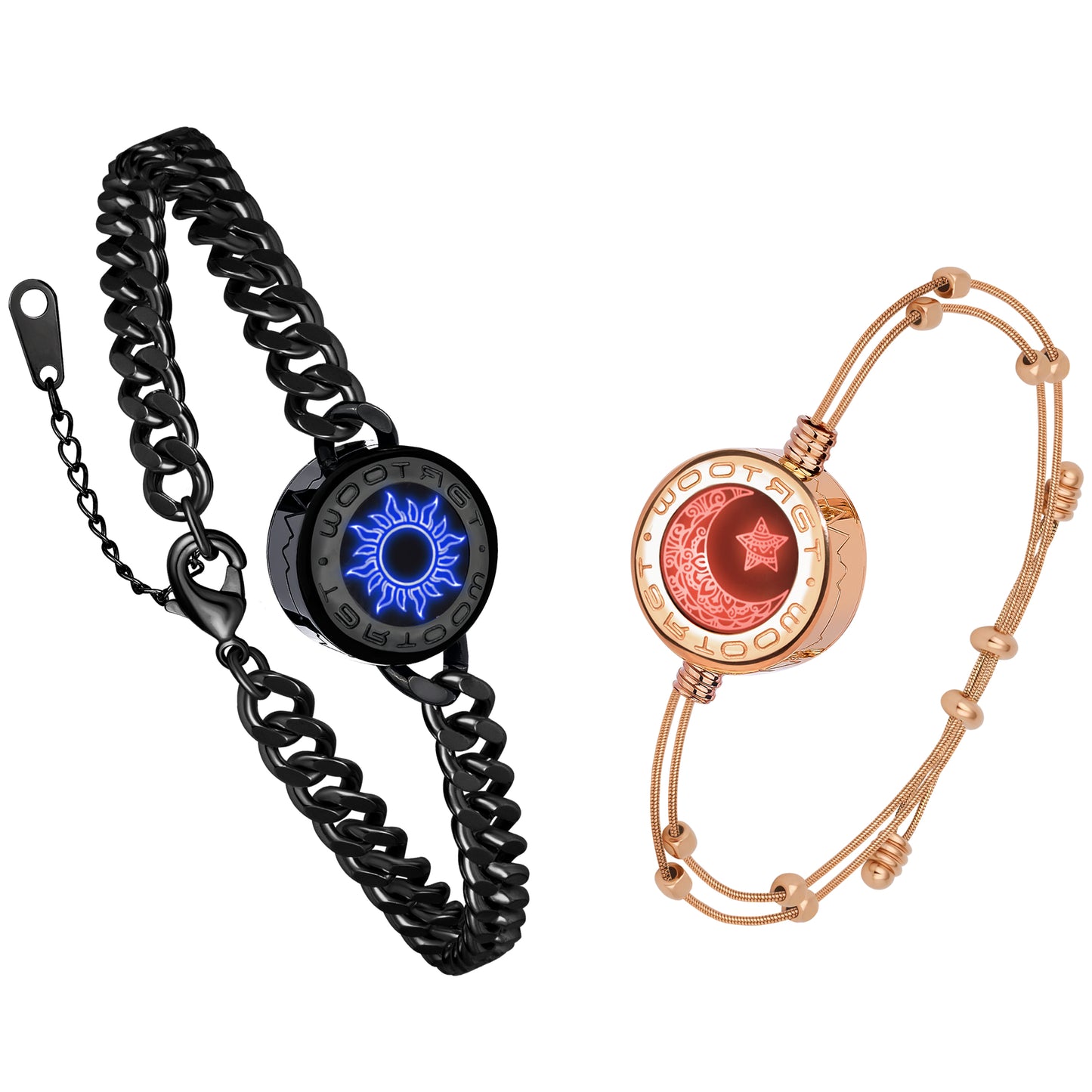 tartoow Long Distance Touch Vibration Bracelets Long Distance Relationship Gifts for Girlfriend Boyfriend Love Bracelets for Couples Bluetooth GD001