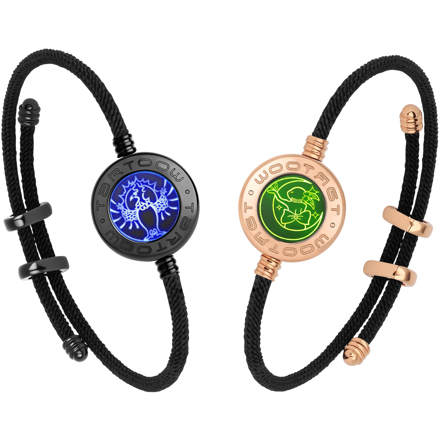 tartoow Long Distance Touch Vibration Bracelets Long Distance Relationship Gifts for Girlfriend Boyfriend Love Bracelets for Couples Bluetooth MB001