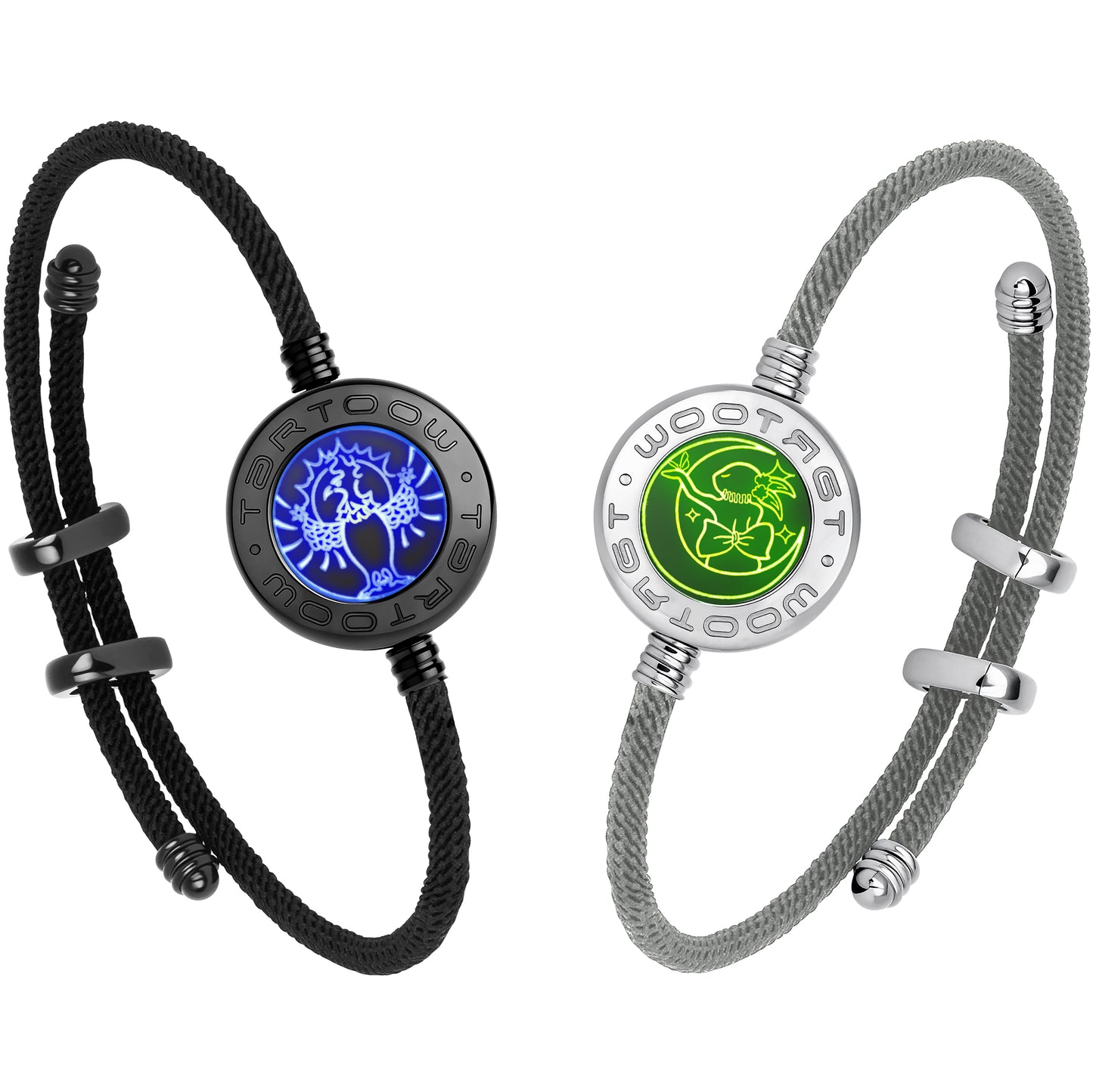 tartoow Long Distance Touch Vibration Bracelets Long Distance Relationship Gifts for Girlfriend Boyfriend Love Bracelets for Couples Bluetooth MB001