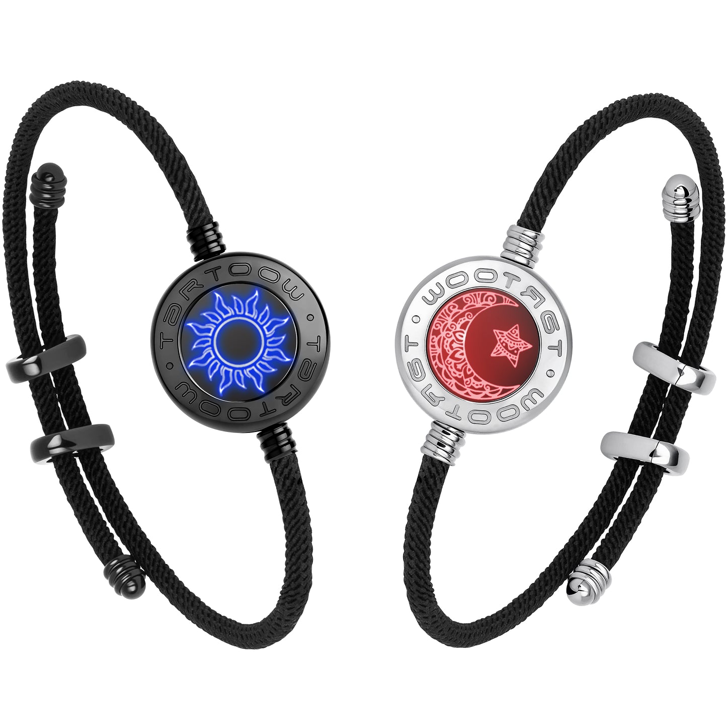 tartoow Long Distance Touch Vibration Bracelets Long Distance Relationship Gifts for Girlfriend Boyfriend Love Bracelets for Couples Bluetooth MB001
