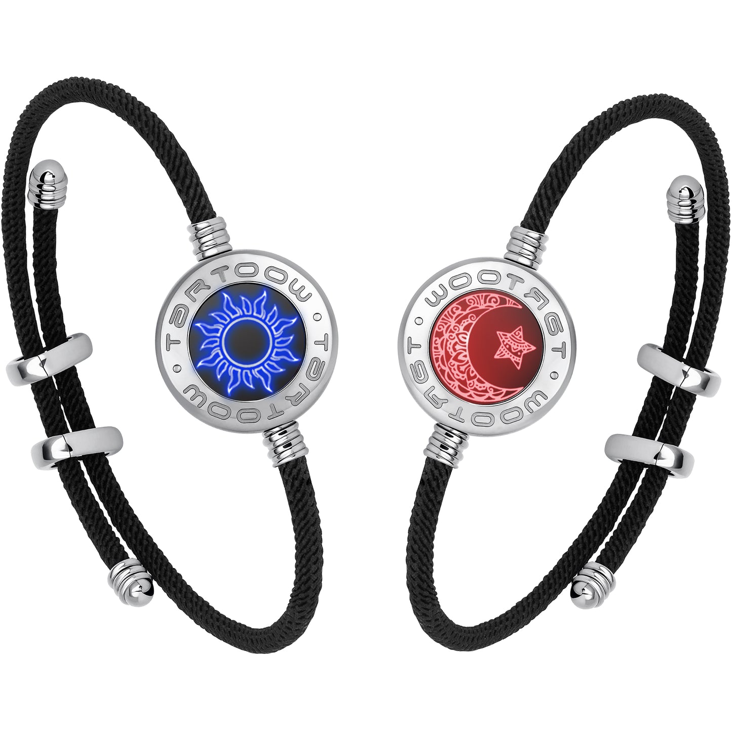 tartoow Long Distance Touch Vibration Bracelets Long Distance Relationship Gifts for Girlfriend Boyfriend Love Bracelets for Couples Bluetooth MB001