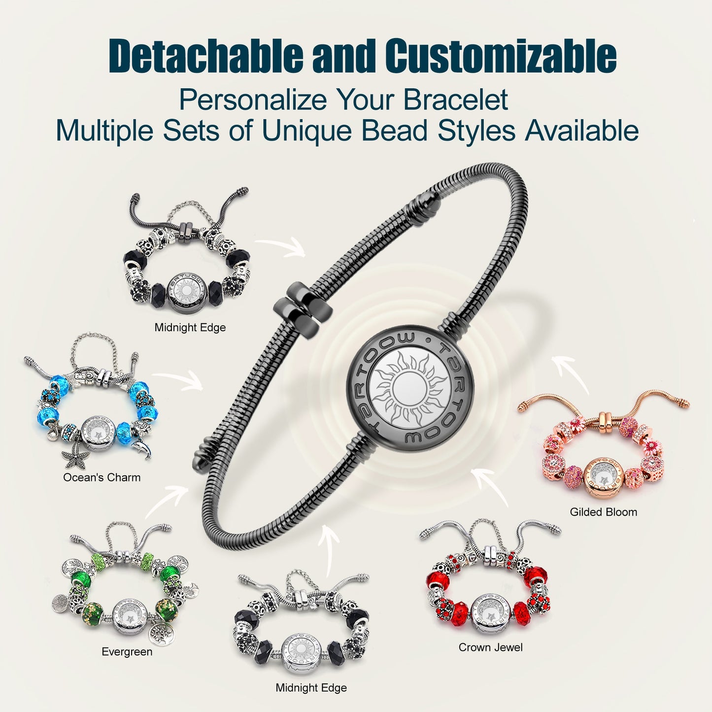 tartoow Long Distance Touch Vibration Bracelets Long Distance Relationship Love Bracelets for Couples Bluetooth S001