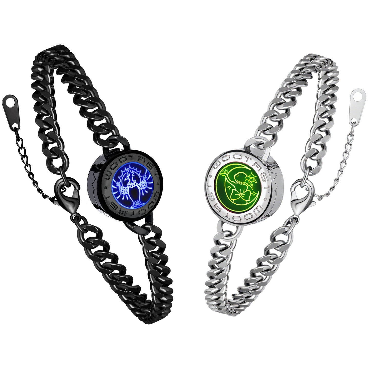 tartoow Long Distance Touch Vibration Bracelets Long Distance Relationship Gifts for Girlfriend Boyfriend Love Bracelets for Couples Bluetooth GD001