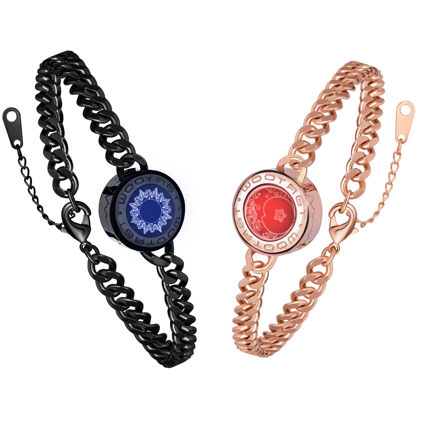 tartoow Long Distance Touch Vibration Bracelets Long Distance Relationship Gifts for Girlfriend Boyfriend Love Bracelets for Couples Bluetooth GD001