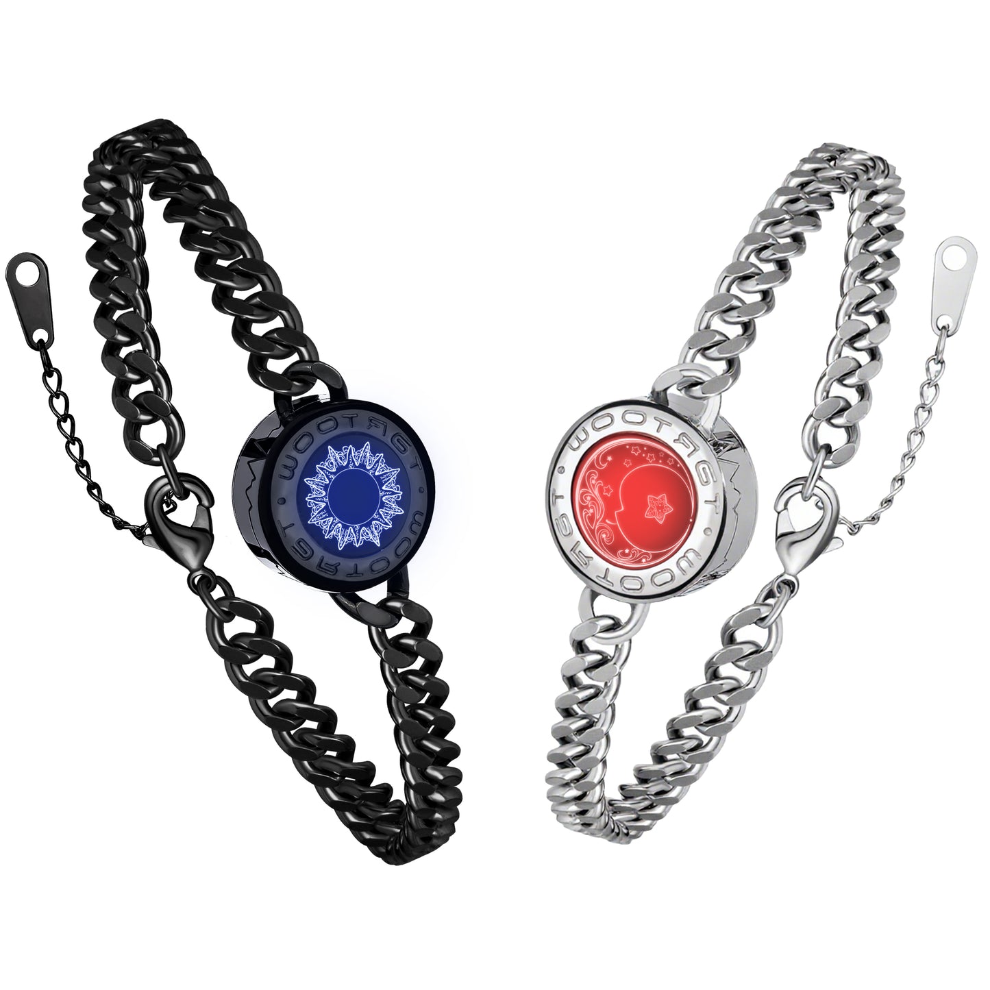 tartoow Long Distance Touch Vibration Bracelets Long Distance Relationship Gifts for Girlfriend Boyfriend Love Bracelets for Couples Bluetooth GD001