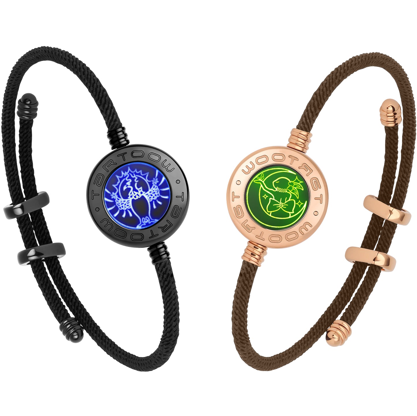 tartoow Long Distance Touch Vibration Bracelets Long Distance Relationship Gifts for Girlfriend Boyfriend Love Bracelets for Couples Bluetooth MB001