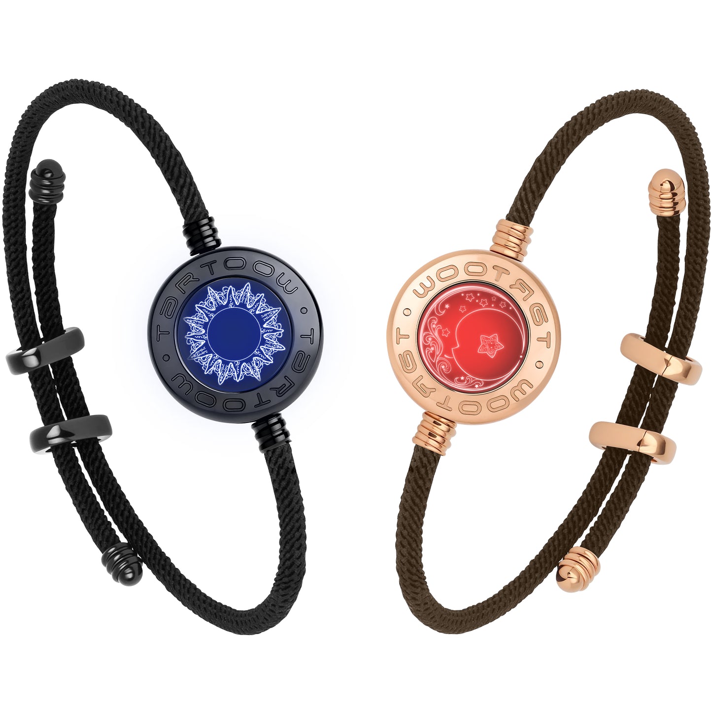 tartoow Long Distance Touch Vibration Bracelets Long Distance Relationship Gifts for Girlfriend Boyfriend Love Bracelets for Couples Bluetooth MB001