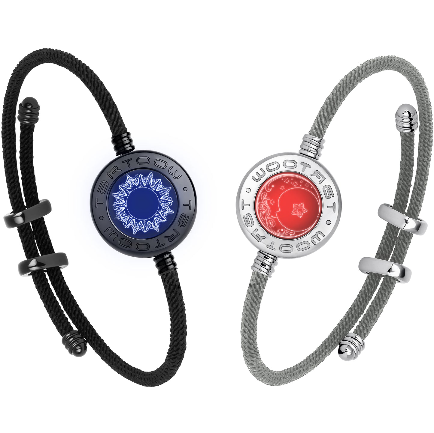 tartoow Long Distance Touch Vibration Bracelets Long Distance Relationship Gifts for Girlfriend Boyfriend Love Bracelets for Couples Bluetooth MB001