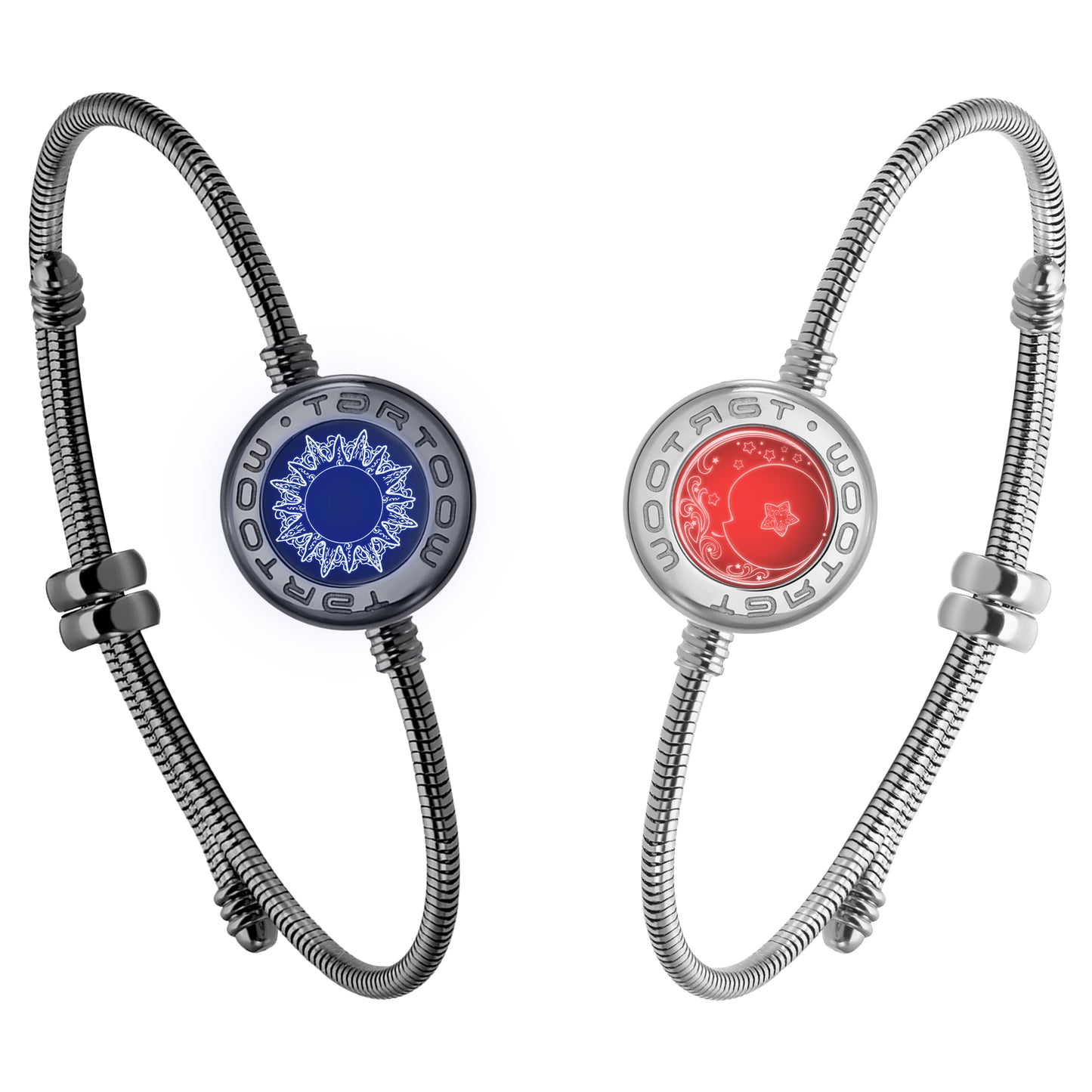 tartoow Long Distance Touch Vibration Bracelets Long Distance Relationship Love Bracelets for Couples Bluetooth S001