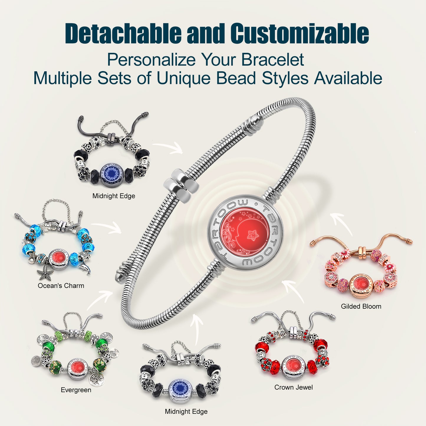 tartoow Long Distance Touch Vibration Bracelets Long Distance Relationship Love Bracelets for Couples Bluetooth S001
