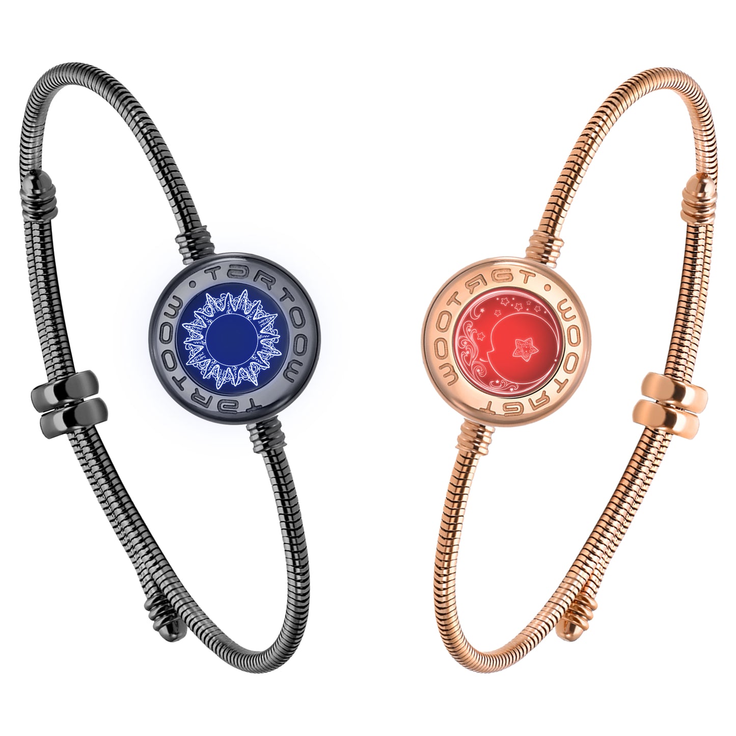 tartoow Long Distance Touch Vibration Bracelets Long Distance Relationship Love Bracelets for Couples Bluetooth S001