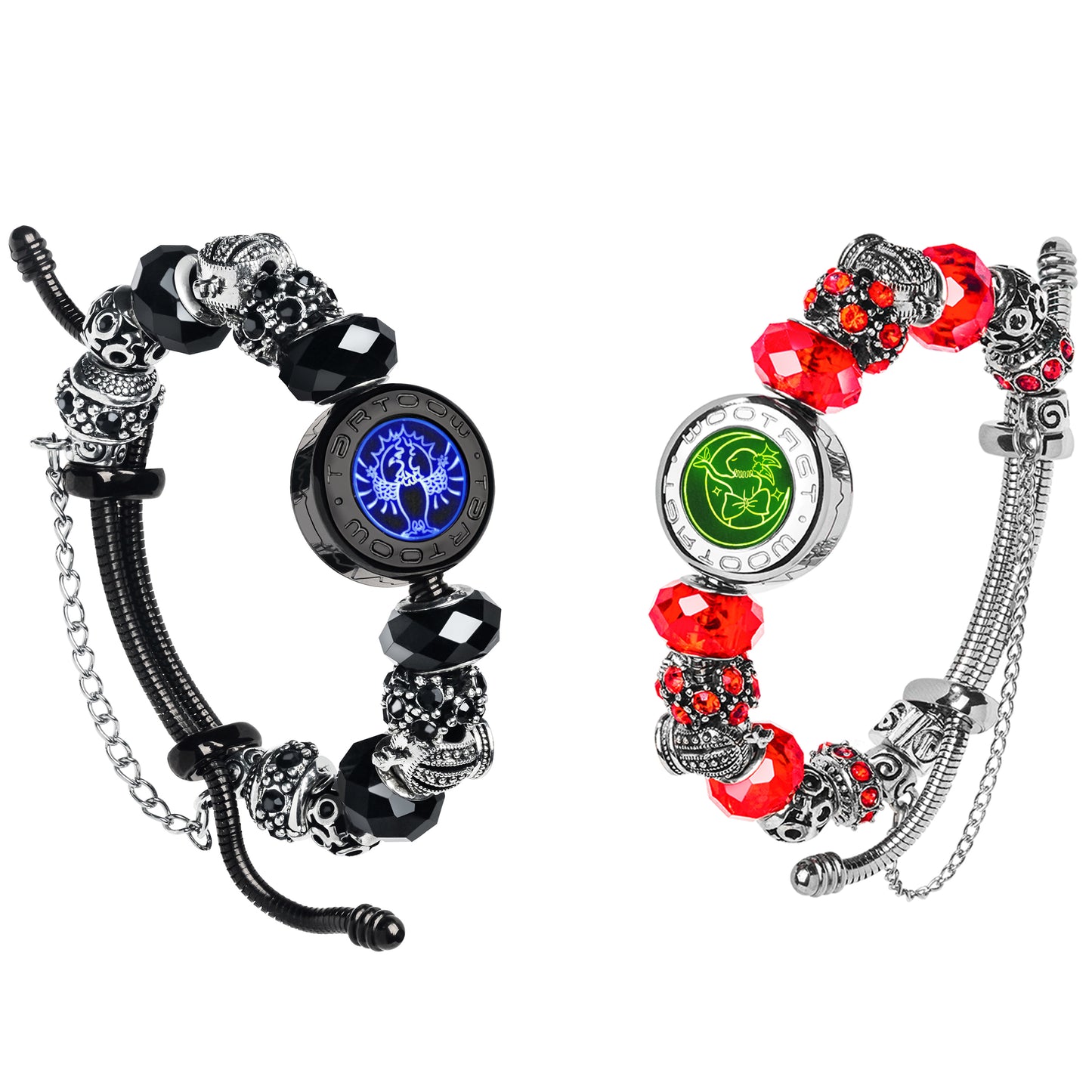 tartoow Touch Vibration Bracelets Long Distance Relationship Tap Love Bracelets for Couples Gifts for Girlfriend Boyfriend Bluetooth Z001 Black S Gold M